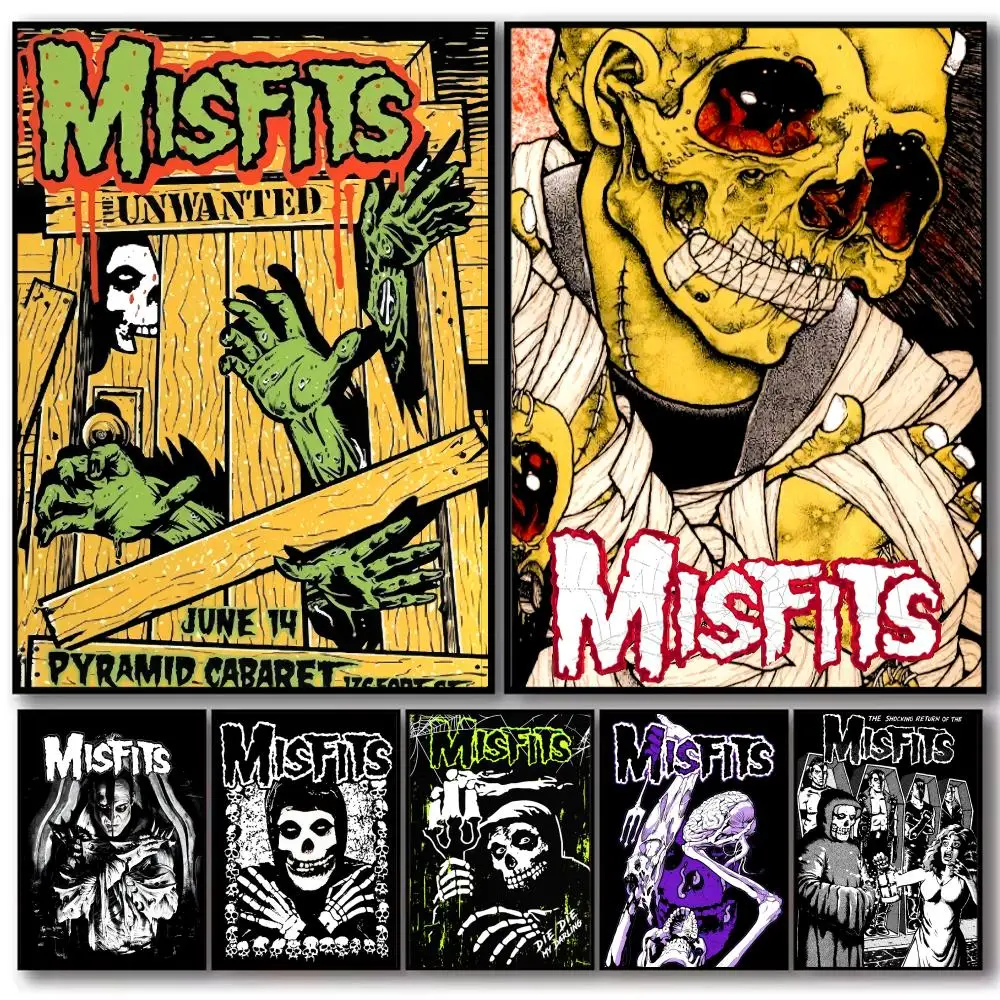 Rock Band Album The M-Misfits Poster Decorative Stickers Wall Art Mural Photo Design for Home Living Room Hallway Decoration