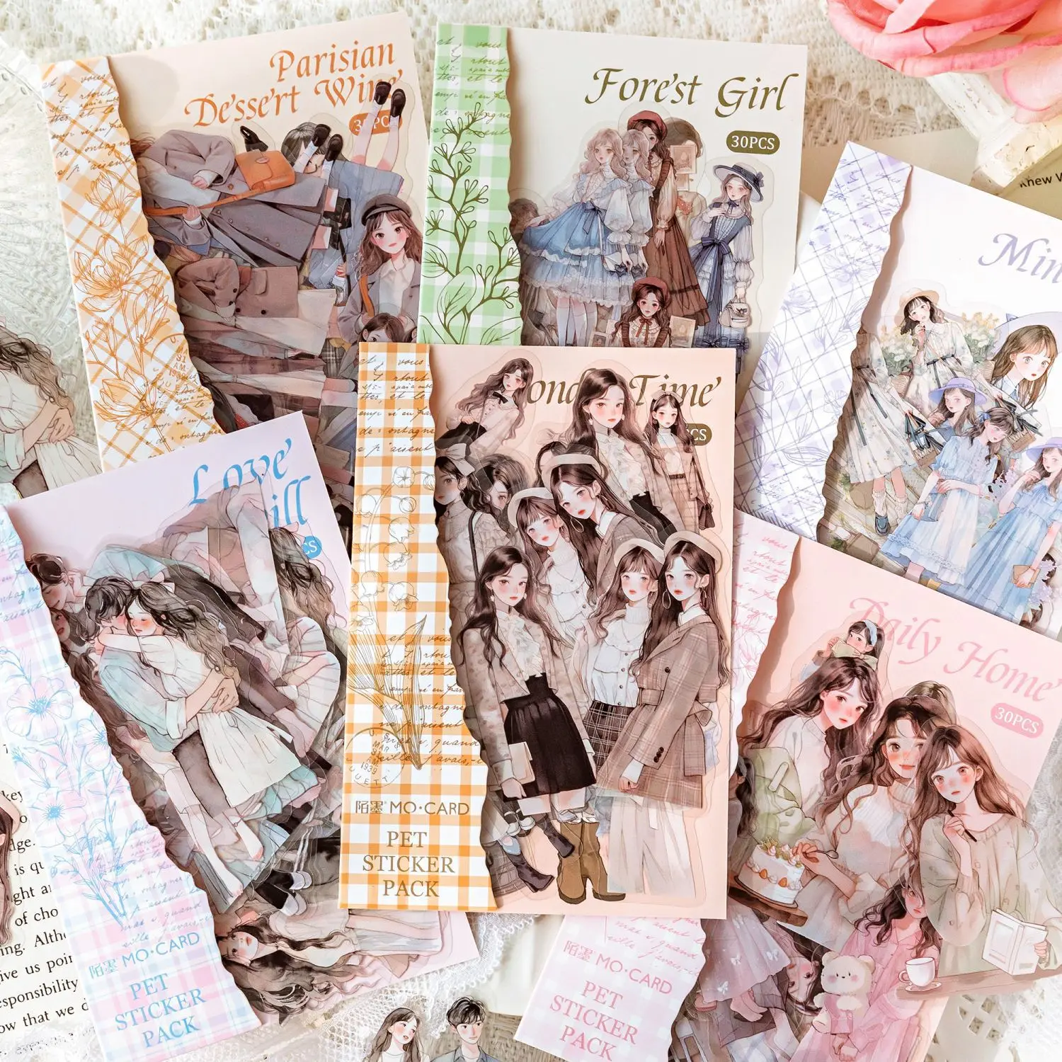 30Pcs Life Facts Series Decorative Sticker Pack Vintage Fashion Girl Collage Scrapbooking Label Diy Diary Album Journal Planner