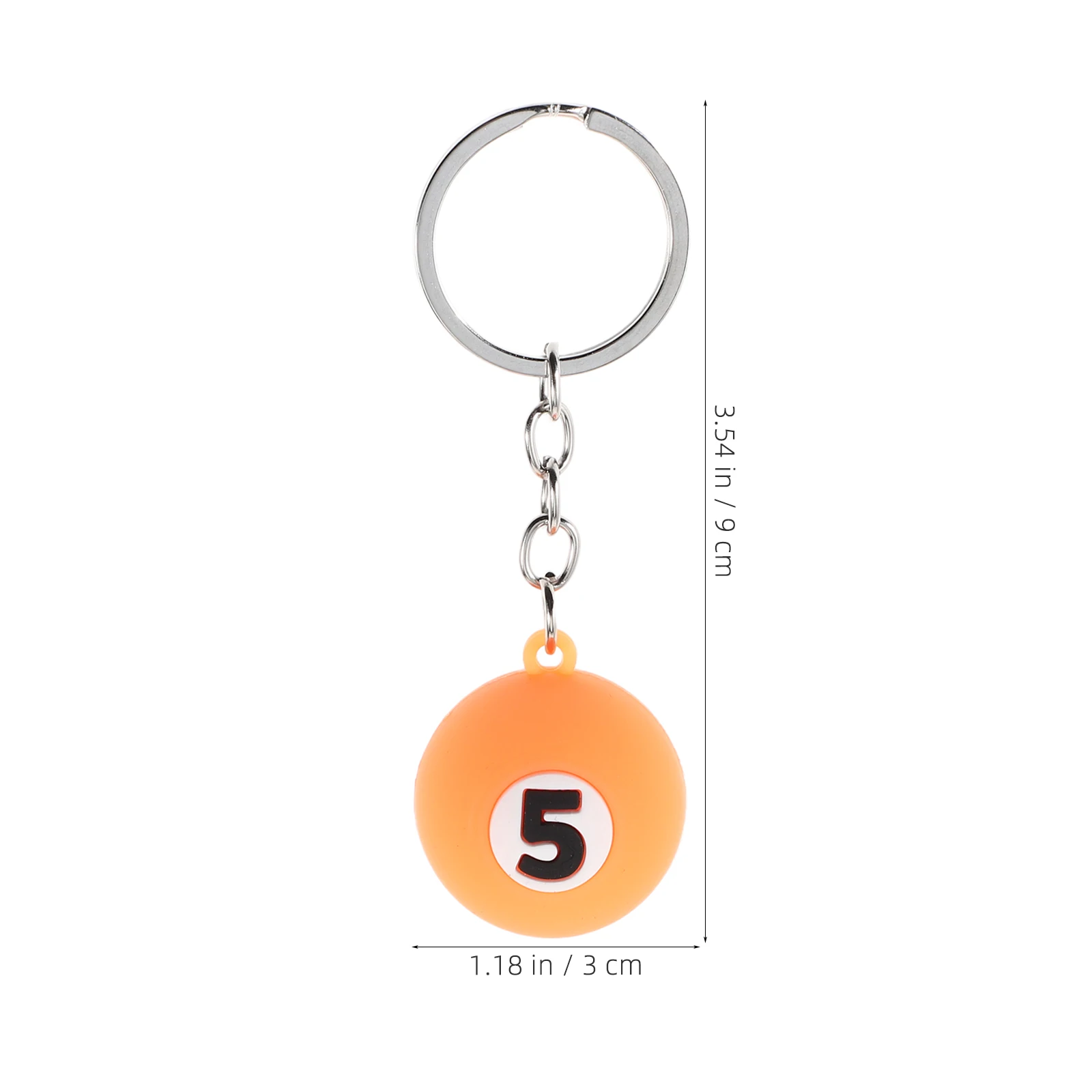 5Pcs Billiards PVC Soft Glue Mini Backpack Keyring Sports Ball Keychains Creative Keychain Key Accessories Pool Ball Key Charm