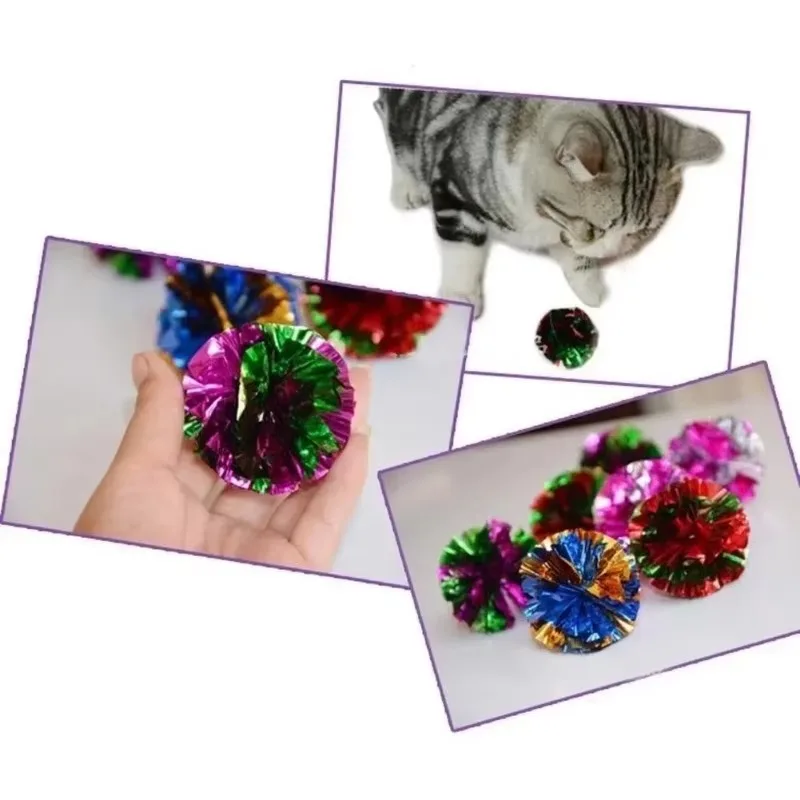 2026 New Mylar Crinkle Foil Balls Cat Kitten Sound Play Toy Crackle Paper Rustle Pet Products Pet Supplies Cats Toy Pet Supplies