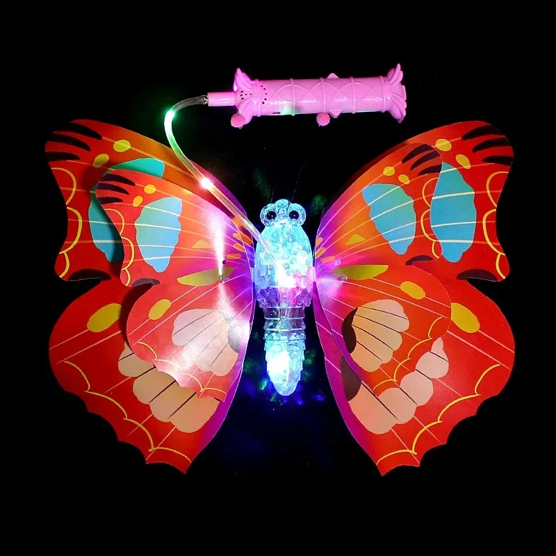 Kids Light-emitting Handheld Butterfly Lanterns Toys Creative Electric Butterfly Light-emitting With Music Wings Will Move Toys