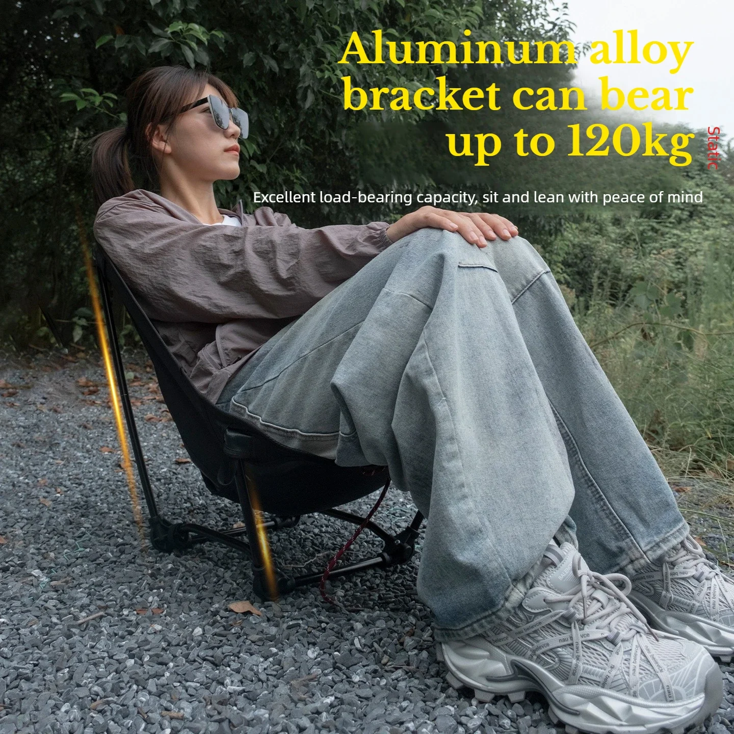 MOUNTAINHIKER Ultra-Light Low-Profile Folding Moon Chair for Ground Use: Portable Mesh CORDURA Stool for Outdoor Camping, Hiking view 5