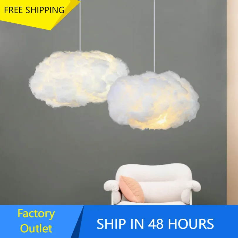 

Modern Cloud Pendant Lighting for Shop Restaurant Hanging Lamp Cotton Decoration Ceiling Chandeliers Kids Children Decor Novelty