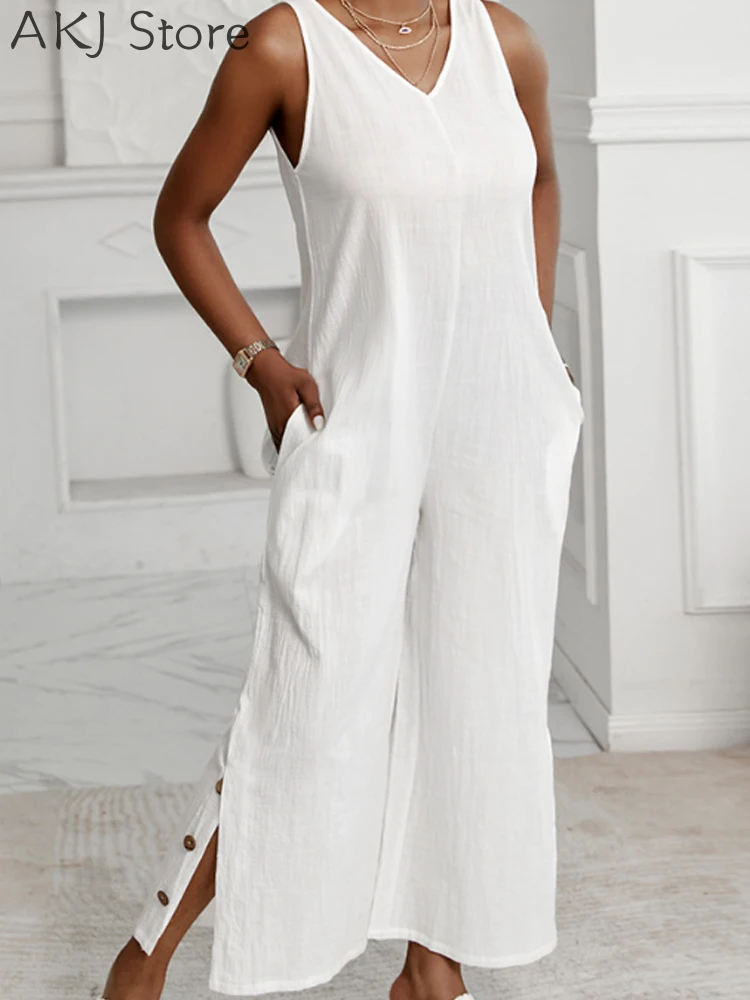 

Women's Jumpsuit Overalls Loose Romper with Pockets