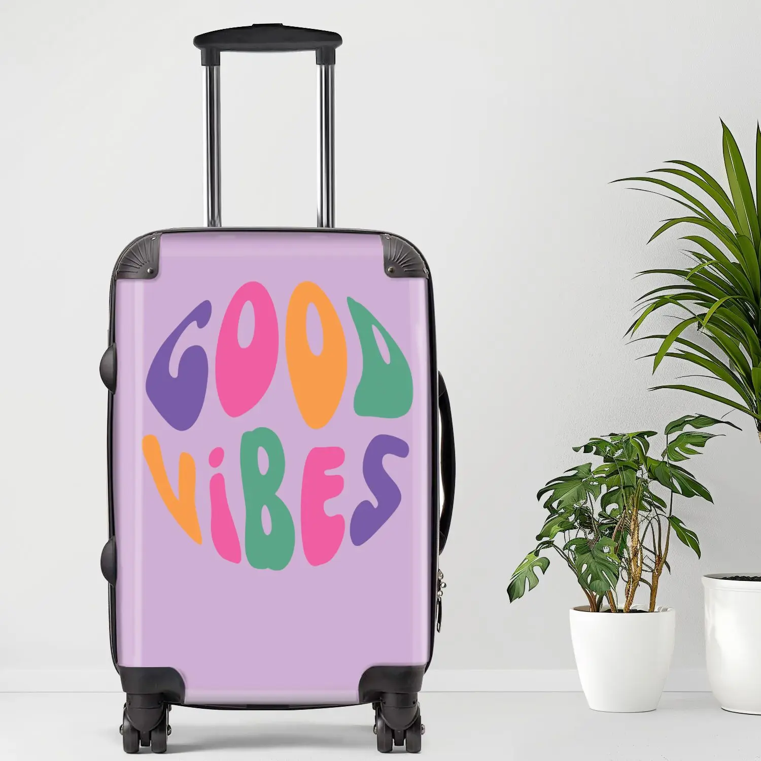 

Good Vibes Luggage, 20/24/28 Inch Luggage, Carry-On, Custom Luggage, Luggage Set, Suitcase, Travel, Vacation, Cabin Suitcase, Cu