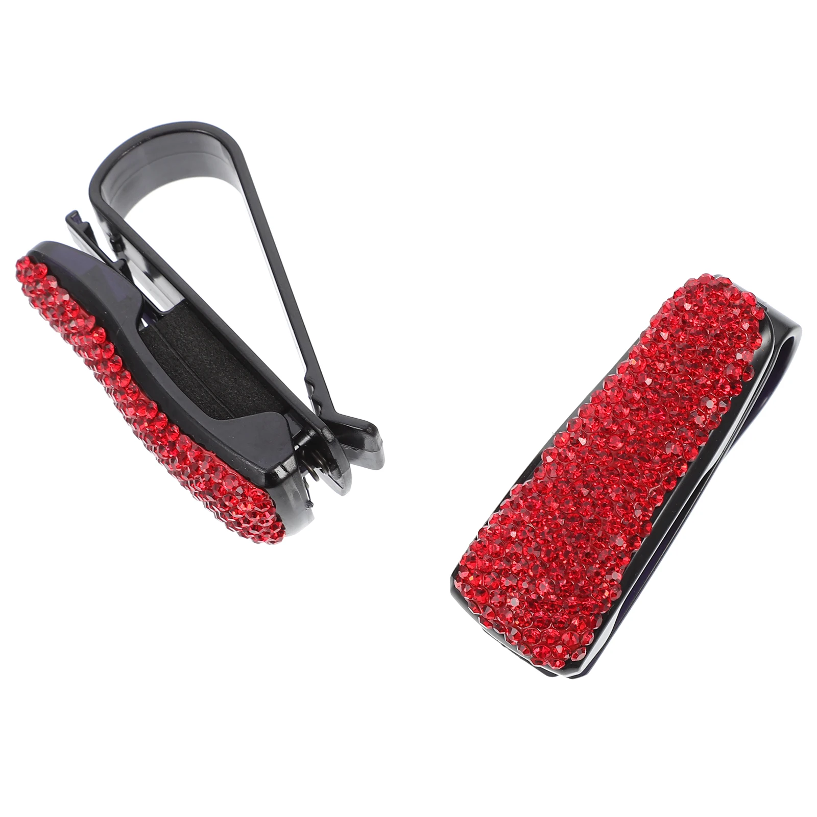 

2Pcs Car Glasses Holder Rhinestone Clip for Vehicle Visor Sunglasses Eyeglasses Fixing Clamp Multipurpose Lightweight Practical