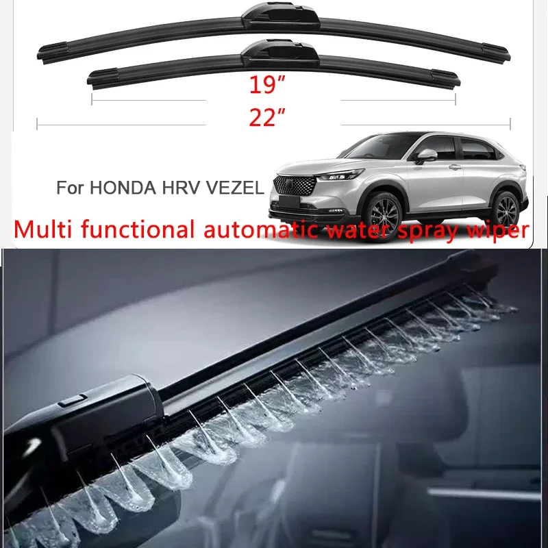 For Honda HRV VEZEL 2015-2026 18“26”Car Custom Wet Arm Frameless Wiper Blades Upgrade Windshield Water Spray Cleaning Accessory