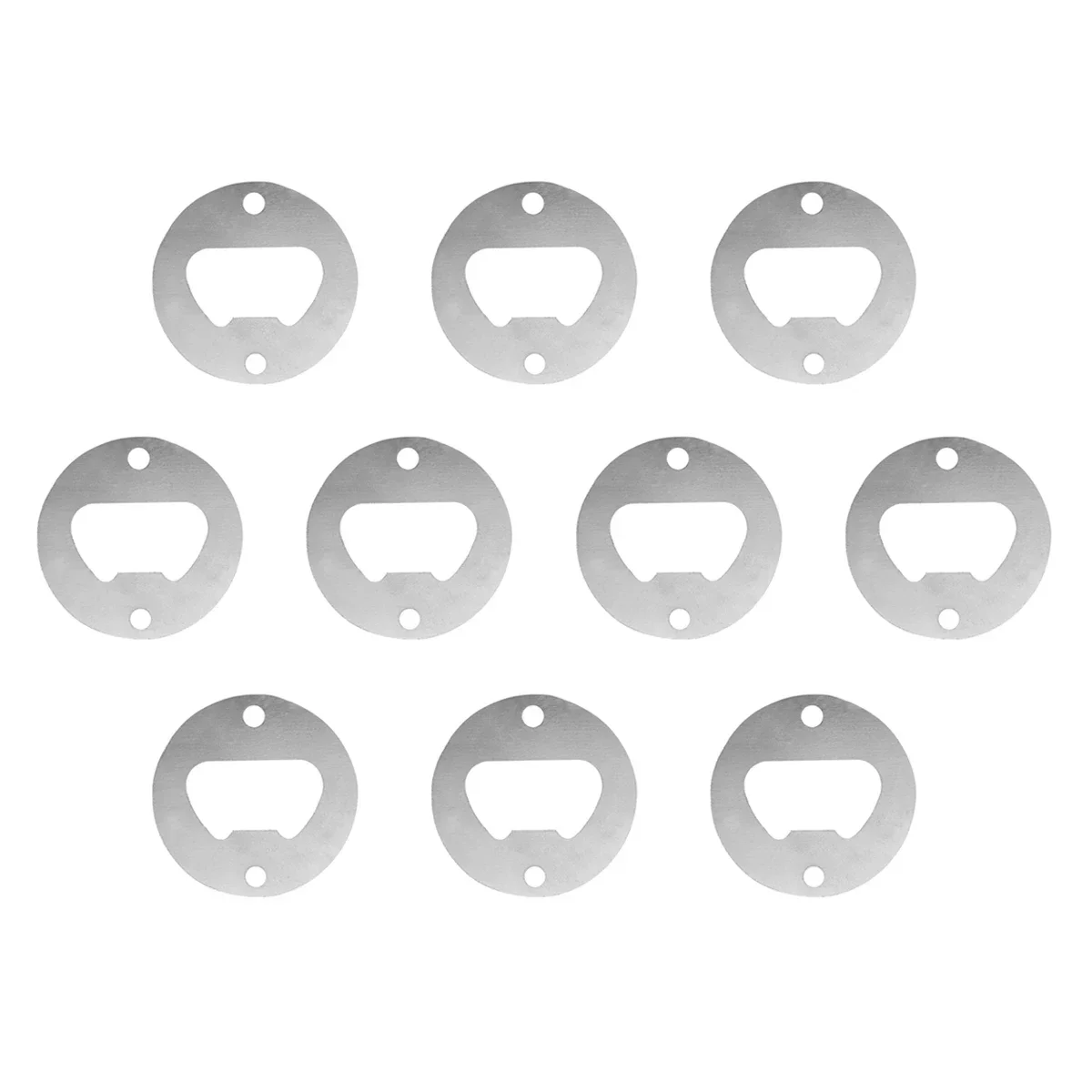 10Pcs 42mm Iron Wall Mount Bottle Openers with Screws Round Bottle Opener Insert DIY Beer Opener Kitchen Home Bar Tools Silver