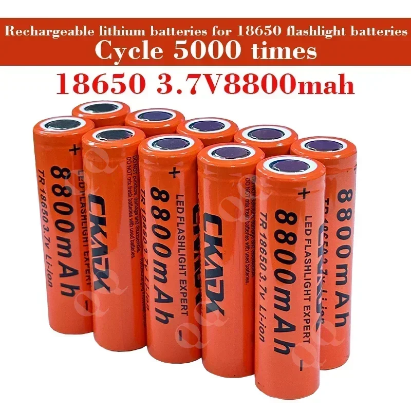 New 18650 Battery 3.7V 8800mAh Rechargeable Lithium-ion Battery for LED Flashlight Flashlight Battery