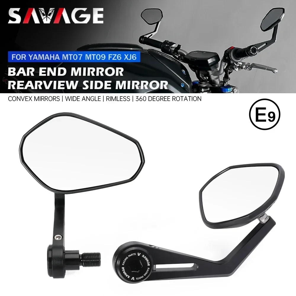 Bar End Mirror For YAMAHA MT07 MT09 MT10 SP FZ1 FZ6 XJ6 XSR 700 TDM 900 T-MAX 530 560 Motorcycle Handlebar Side Rearview Mirror