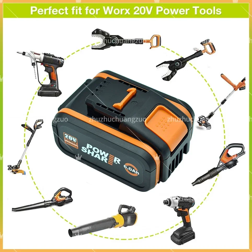 100%Original 6000mAh For WORX WA3553 WG630 WG629 WX372 WX390 WX394 WX550 WX523 WX802 WX858 WX900 Power tool battery