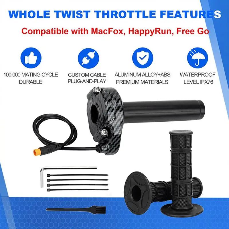 Motorcycle 3 Pin Electronic Throttle Handle Universal Weather Resistant for Light Bee Motocross Off-road Enduro