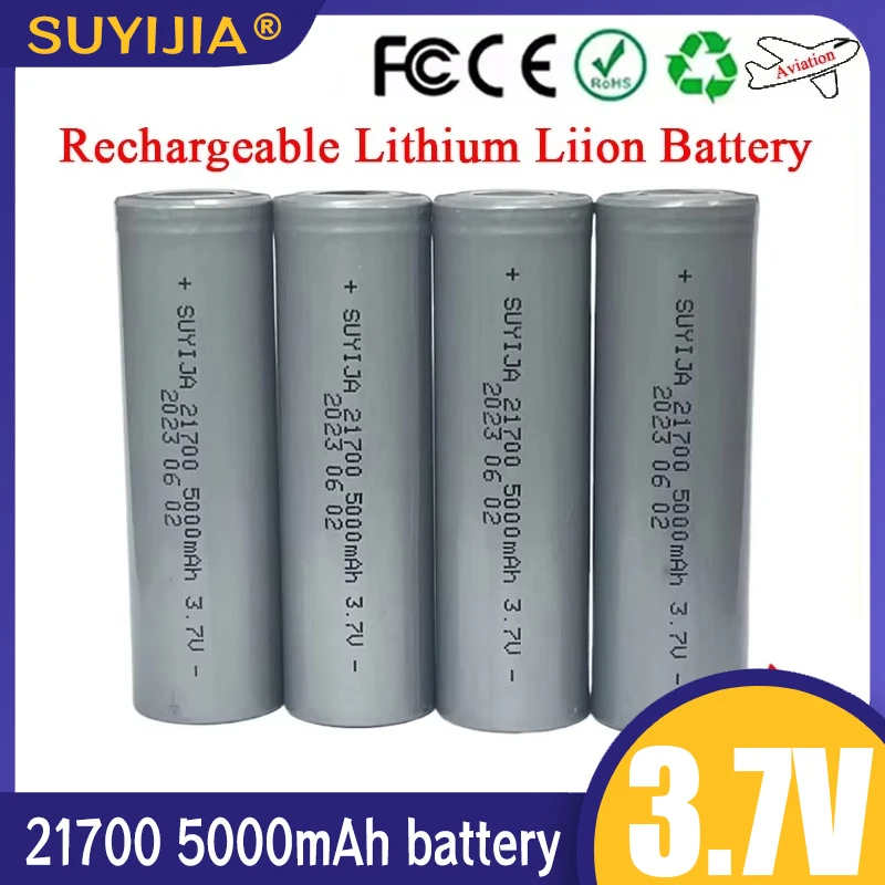 New 5000mAh 21700 Battery 3.7V Rechargeable Lithium Liion Batteries for Camera Flashlight Microphone Shaver Toys Power Batteria