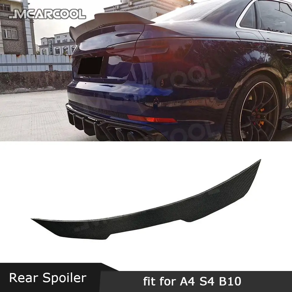 

JMCARCOOL Rear Spoiler Wings For Audi A4 Sline Sport S4 Sedan B10 2019 2020 Dry Carbon Fiber Boot Trunk Exterior Decoration