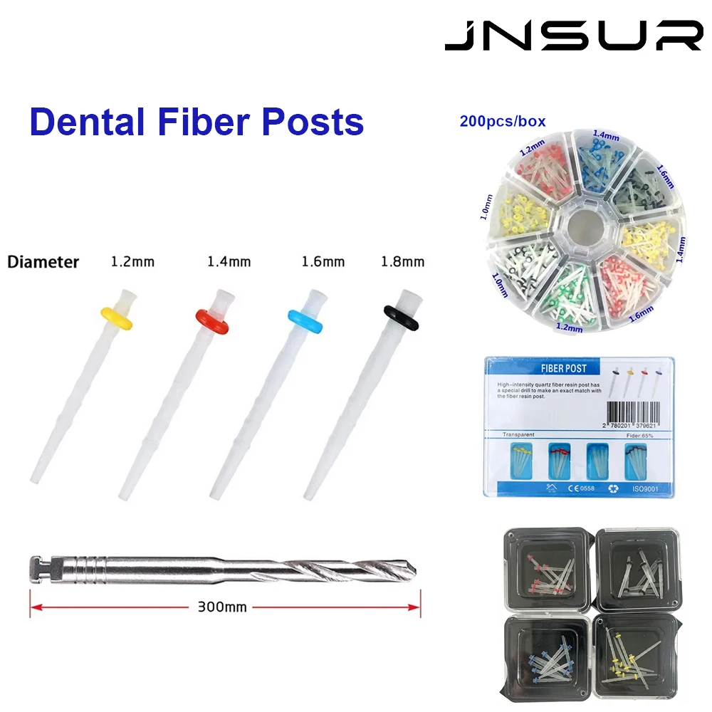 JNSUR Dental Fiber Post Sleeve Box, Mixed Size Dental Restorative Consumables, Professional Dental Supplies for Clinical Use