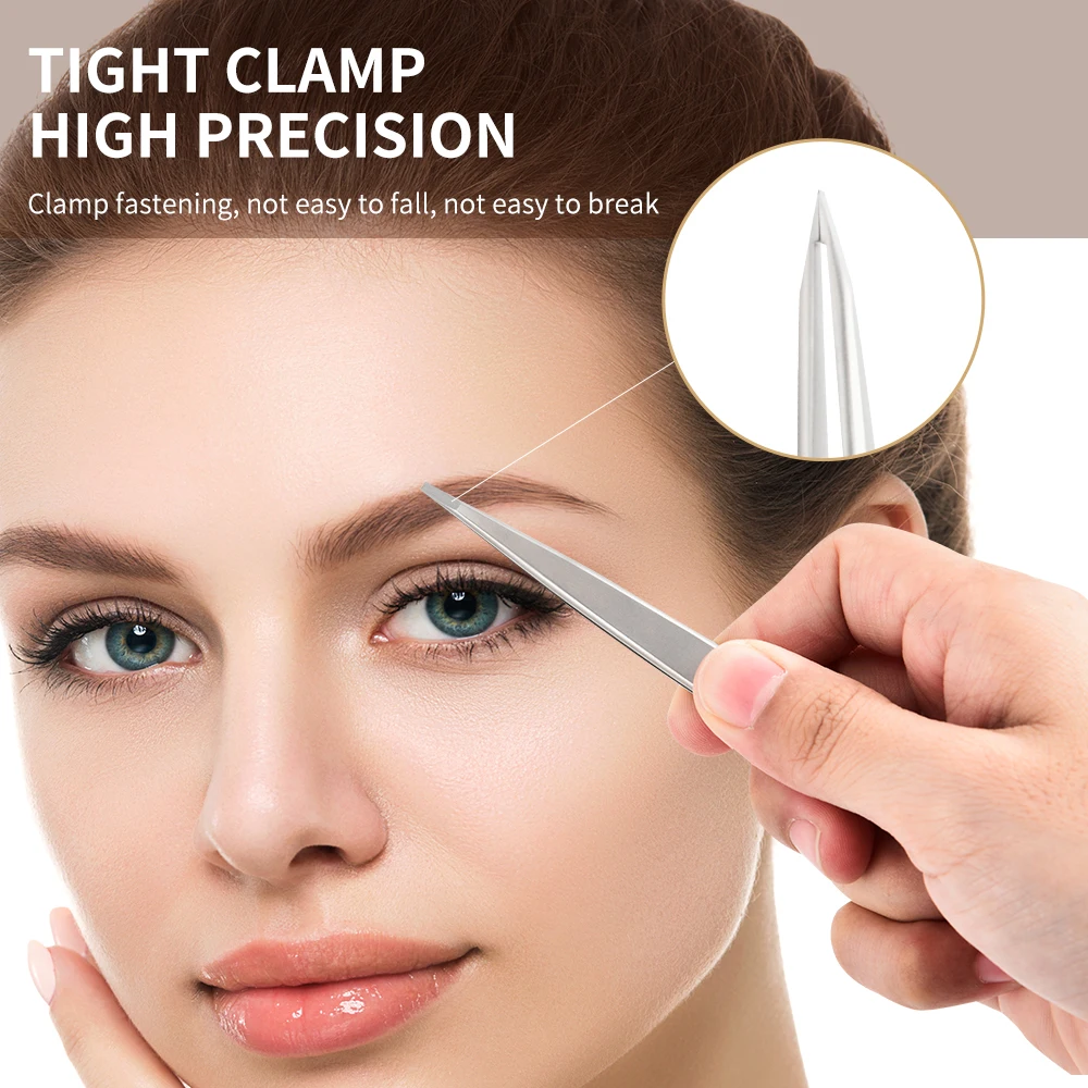 1 قطعة عالية الدقة المهنية الفولاذ المقاوم للصدأ الدقة الحاجب الملقط-شعر دقيق وناتف الرموش الصناعية مع Comfort2027