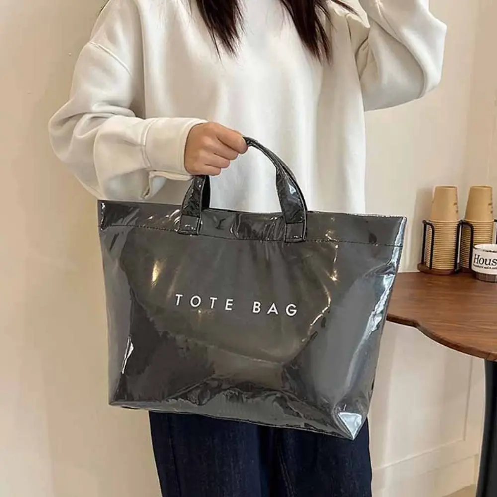 

Portable Storage Bag Transparent Jelly Bag Tote Bag Beach Bag PVC Tote Bag Summer Shoulder Pouch Letter Prints Handbags Sports