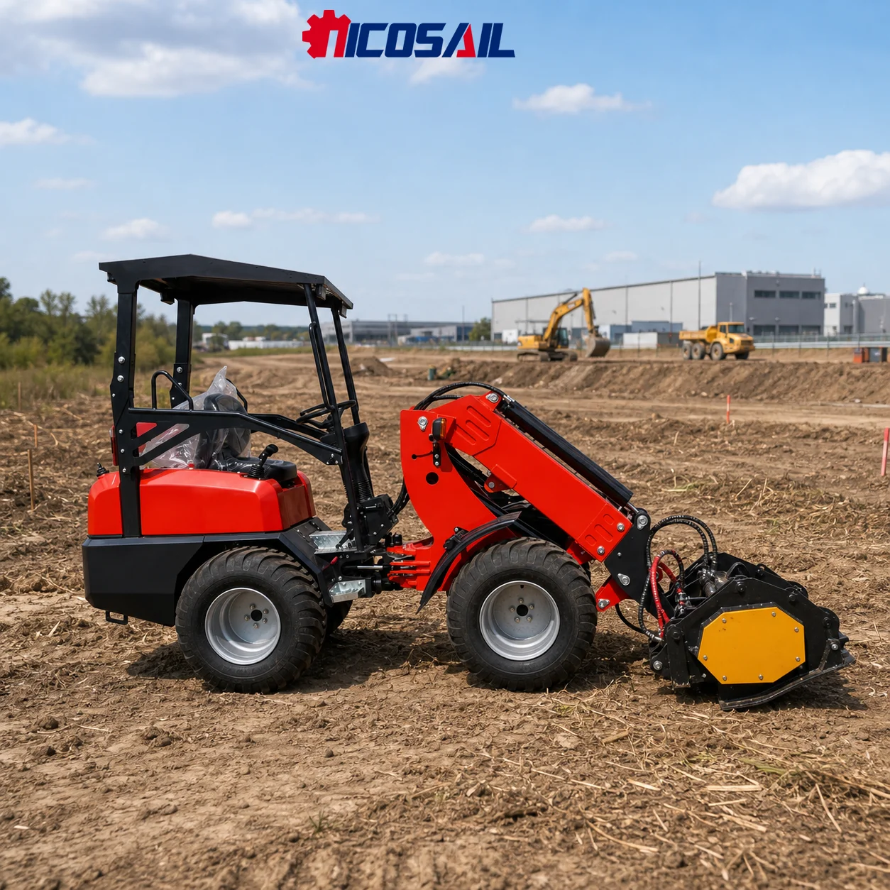 Cargadora de Ruedas Compacta ZL918 con Brazo Telescópico, Mini Cargadora Frontal de 800 kg para Granja, Jardín y Construcción
