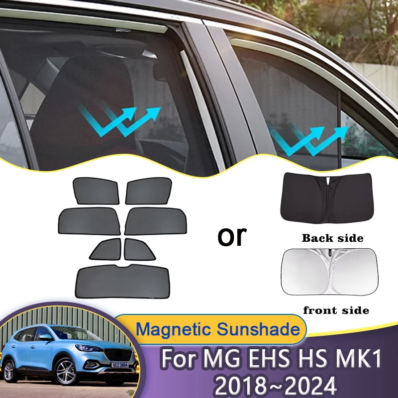 

For MG EHS HS AS23 MK1 2018~2024 2020 2023 Pilot Car Mesh Sunshades Window Visor Curtain Shading Shade Magnetic Auto Accessories