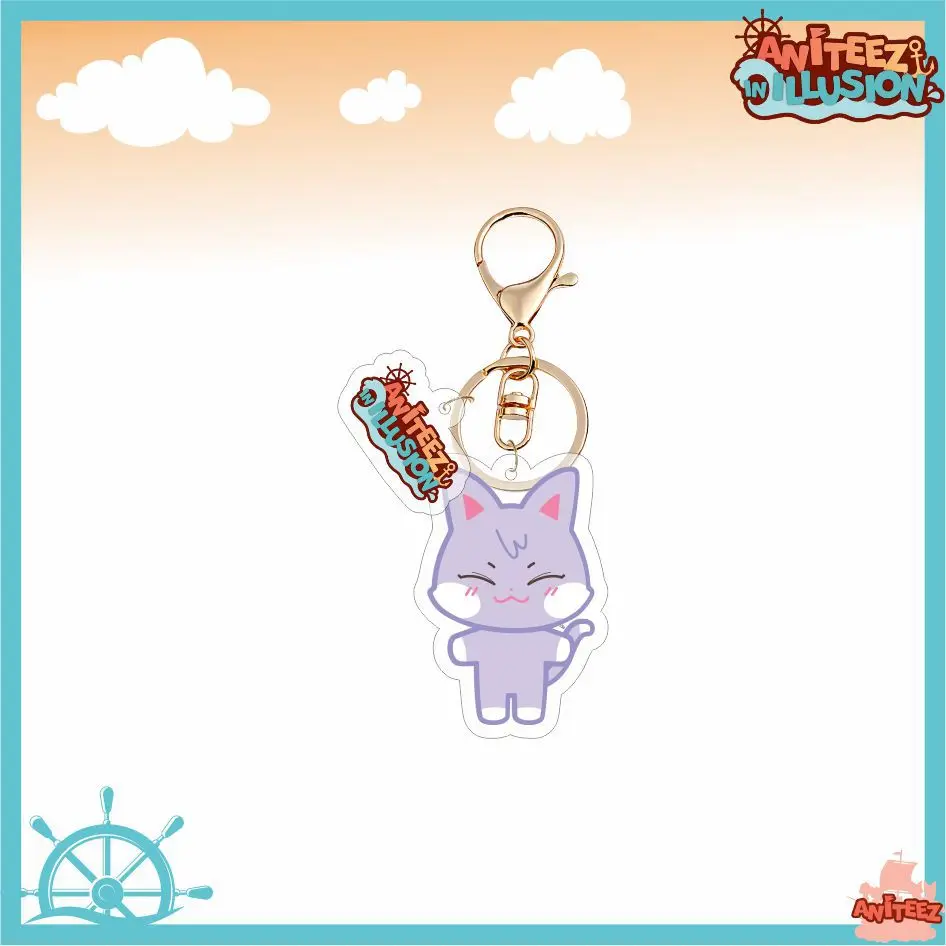 KPOP ANITEEZ Cartoon Merch Keychain for Women Men ATINY Kawaii Fashion Acrylic Key Ring Holder Gifts Car Bag Charm Accessories