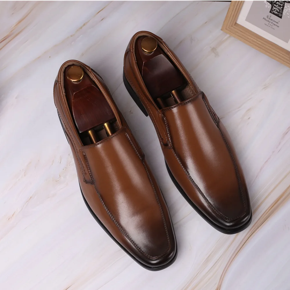 Classic Business Men\'s Dress Shoes Fashion Elegant Formal Wedding Shoes Men Slip On Office Oxford Shoes For Men 559