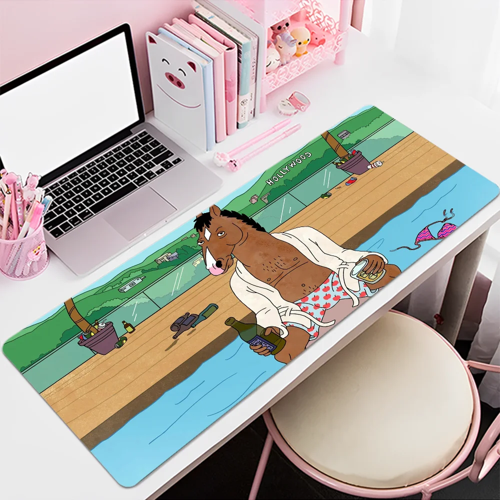 

Cartoon B-BoJack Horseman Mousepad 80x30cm XL Lockedge Office Computer Desk Mat Table Keyboard Big Mouse Pad Laptop Cushion