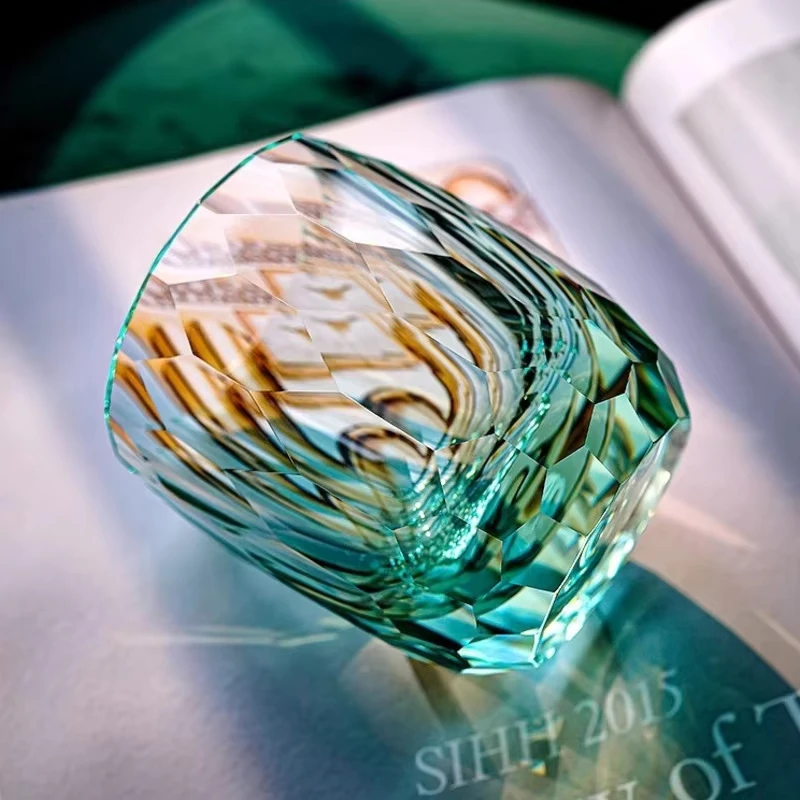 

Starlight Crystal Glass Whiskey Cup Glassware Wineglass Sparkling Diamond Cut Chivas Rock Tumbler