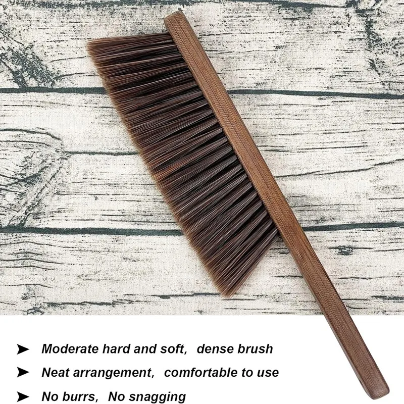 1 PCS Hand Broom Cleaning Brushes Bathroom Cleaning Brush  Soft Bristles Dusting Brush For Cleaning Car/Bed/Couch,Wooden Handle