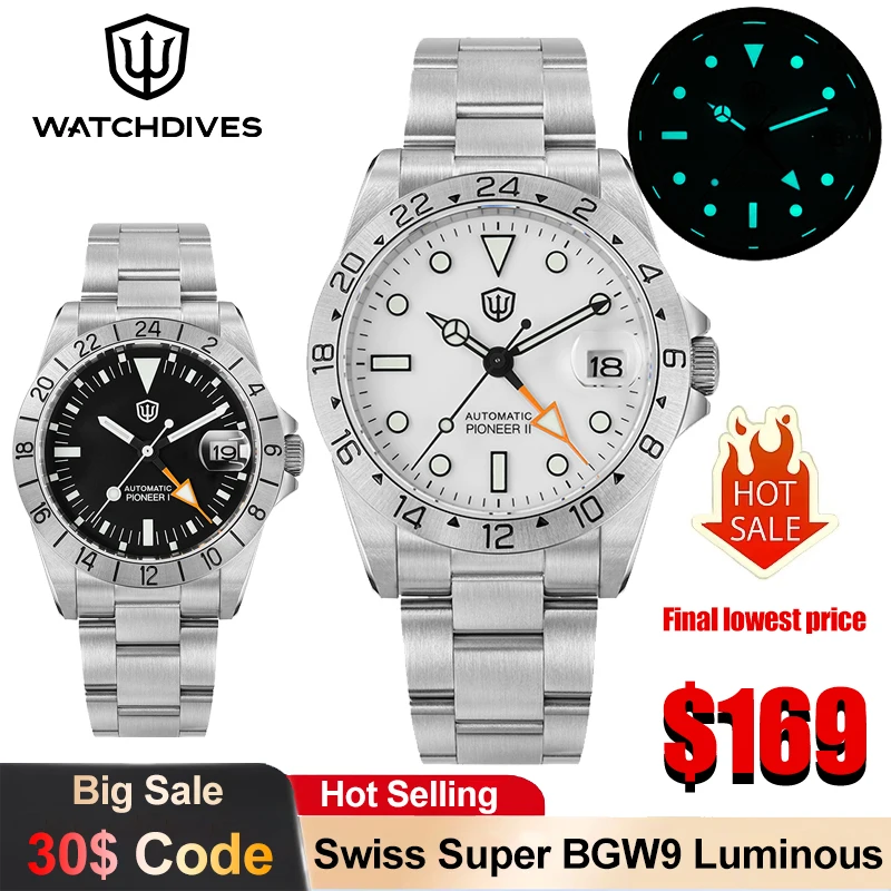 

Watchdives WD16570 V2 Механические часы NH34 Автоматический механизм с сапфировым стеклом 38 мм Часы Pioneer 200 м Водонепроницаемые мужские часы