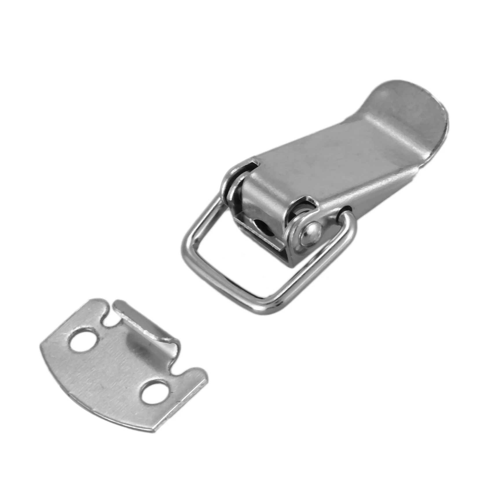 Y17A 4X Silver Tone Metal Toggle Draw Latch Straight Loop Catch 1.6 Inch