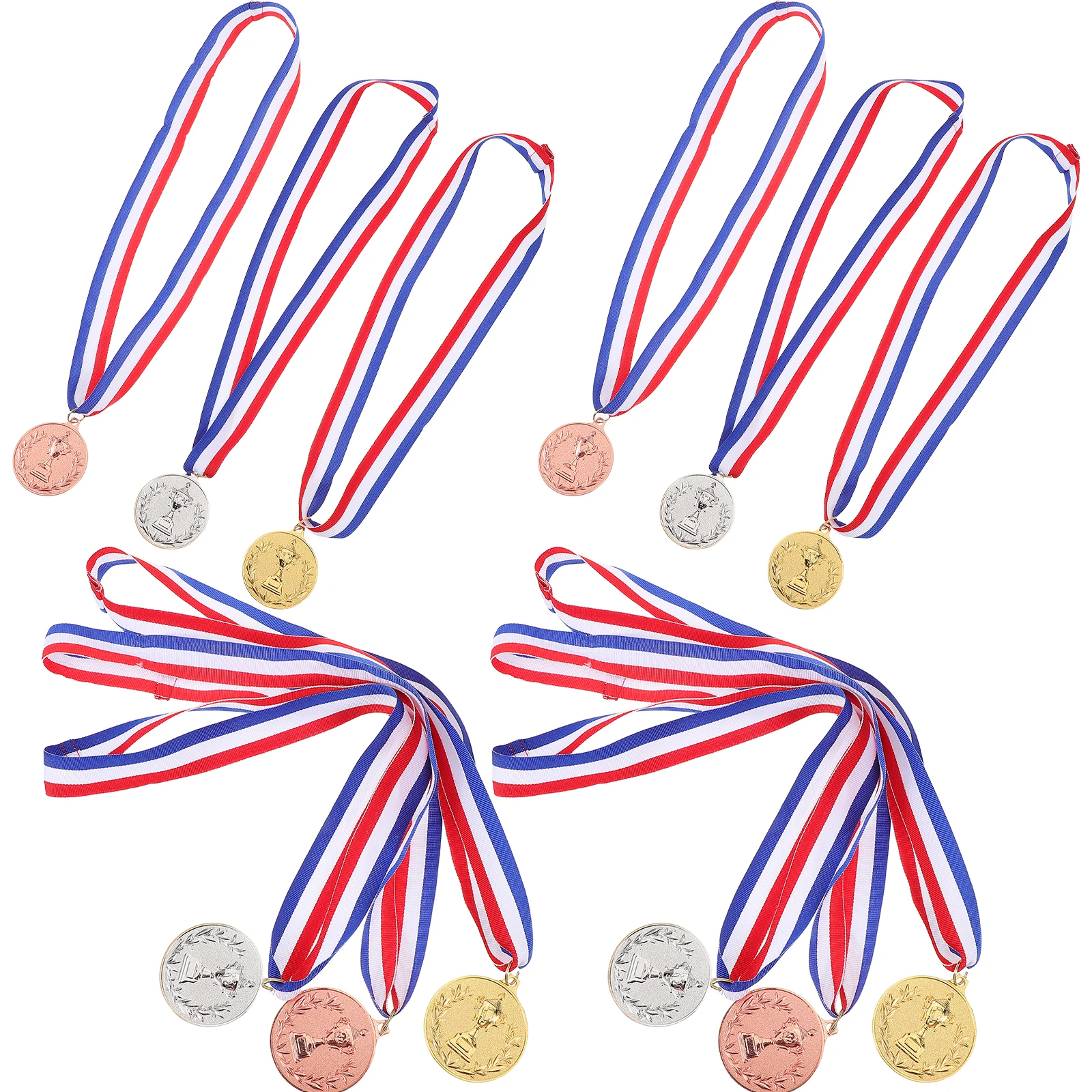 

12 Pcs The Medal Award Medals Gold Silver Bronze Kindergarten Championship Zinc Alloy s Awards Child