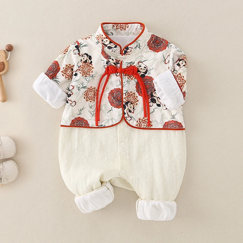 Nuovo Completo Autunnale 2025 per Neonati Maschi, Pantaloni Lunghi a Vita Alta, Abbigliamento Tradizionale Cinese per Bambini Piccoli
