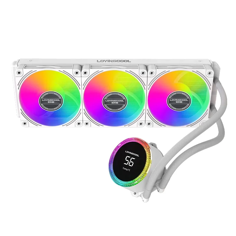 

New 360 AIO Liquid Cooler Temperature Display Dual Pump High Efficiency Water Cooler Gaming Pc Case ARGB Fan For CPU Cooling