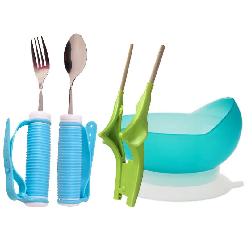 Anti Shake Chopsticks Elderly Disabled Assisted Eating Utensils Rehabilitation Training Spoon Fork Toothbrush Bowl Plate Cup