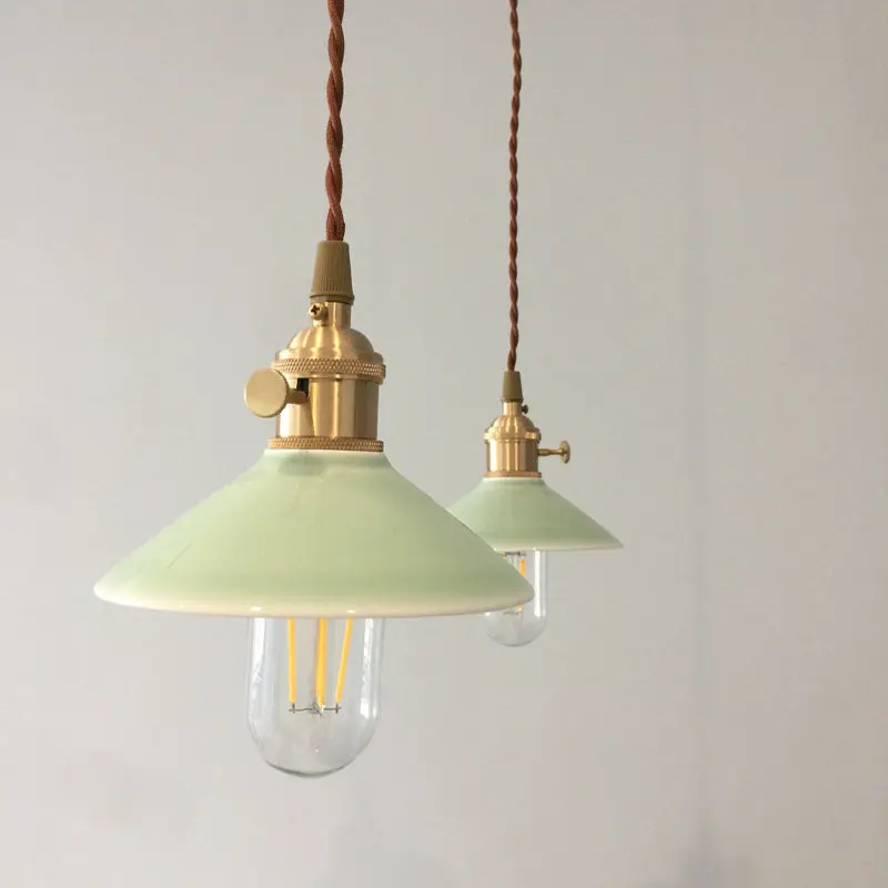 Japanese Restaurant Ceramic Chandelier Nordic Brass Kitchen Balcony Chandelier Clothing Store Creative B&B Front Desk Lamp