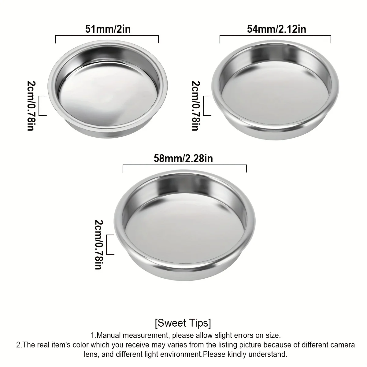 51/54/58mm Back Flush Blind Filter, Stainless Steel Backflush Insert Disk Filter Portafilter Basket Coffee Machine Accessories