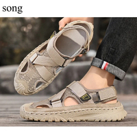 2025  new Summer Men Sandals Genuine Leather Mens Casual Shoes Outdoor Men Leather Sandals for  Shoes Roman mens Shoes shoes