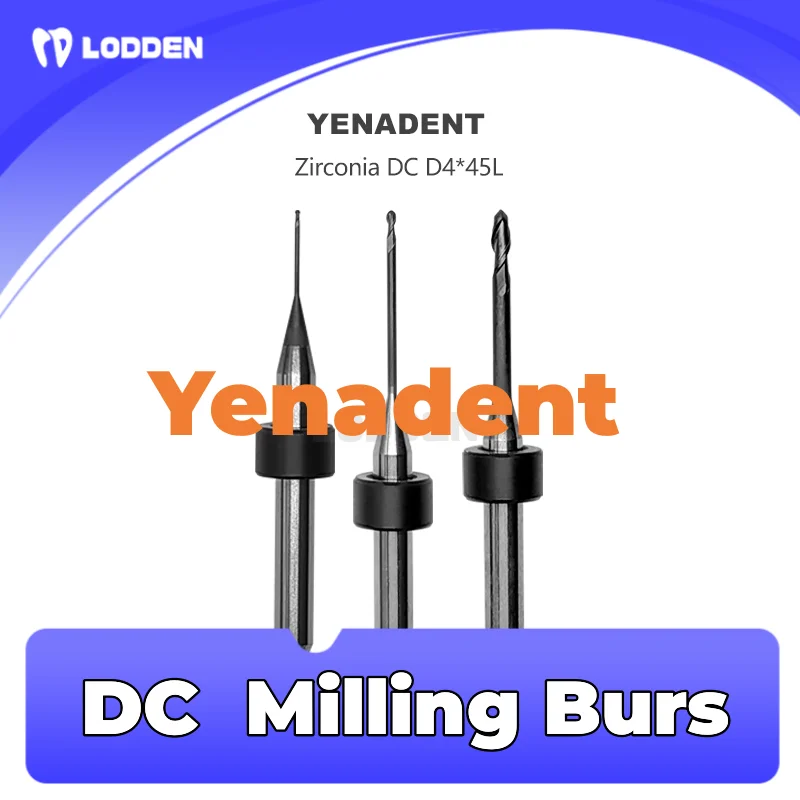 Yenadent-الأسنان طحن الأزيز لزركونيا ، طقم الأسنان أدوات طحن ، 4.0 مللي متر عرقوب ، تيار مستمر طلاء الحفر قطر 2.0 مللي متر ، 1.0 مللي متر ، 0.6 مللي متر