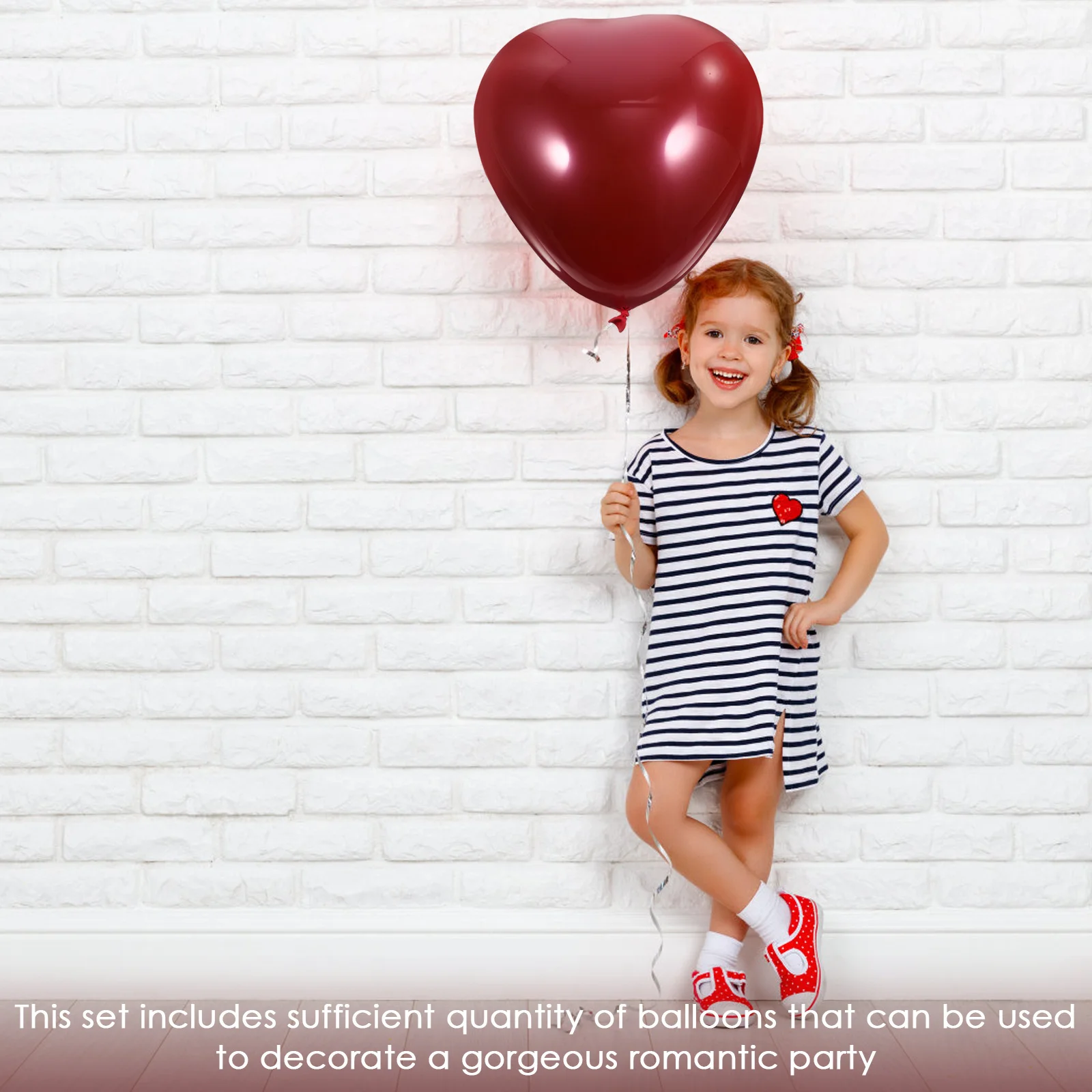 

50Pcs Heart Shaped Latex Balloons Red Valentine's Day Wedding Party Romantic Decorative Balloons Set Party Scene Props