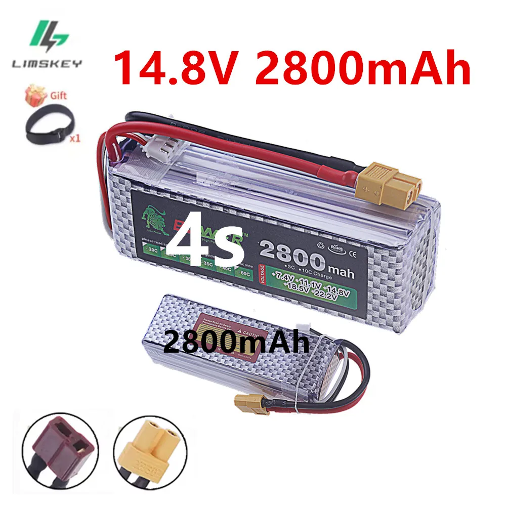 2800mAh Lipo Battery 14.8V For RC Quodcopter Cars Truck Boat Drone Spare Parts 4s Rechargeable Battery 2800 mAh