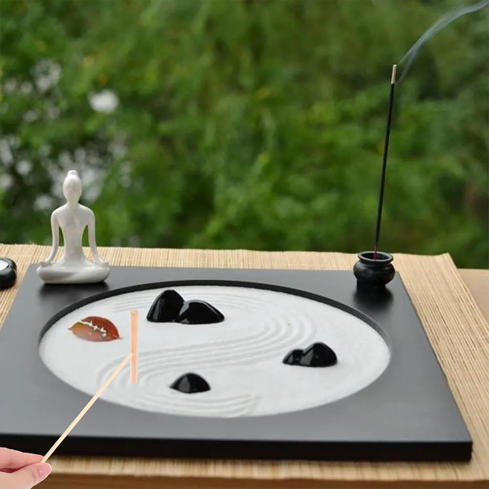 مجموعتان من ملحقات الرسم الرملي، مكابس حديقة صغيرة، صينية مناظر طبيعية للمكتب، مستلزمات طاولة خشبية، ديكورات مكتبية ذاتية الصنع #5