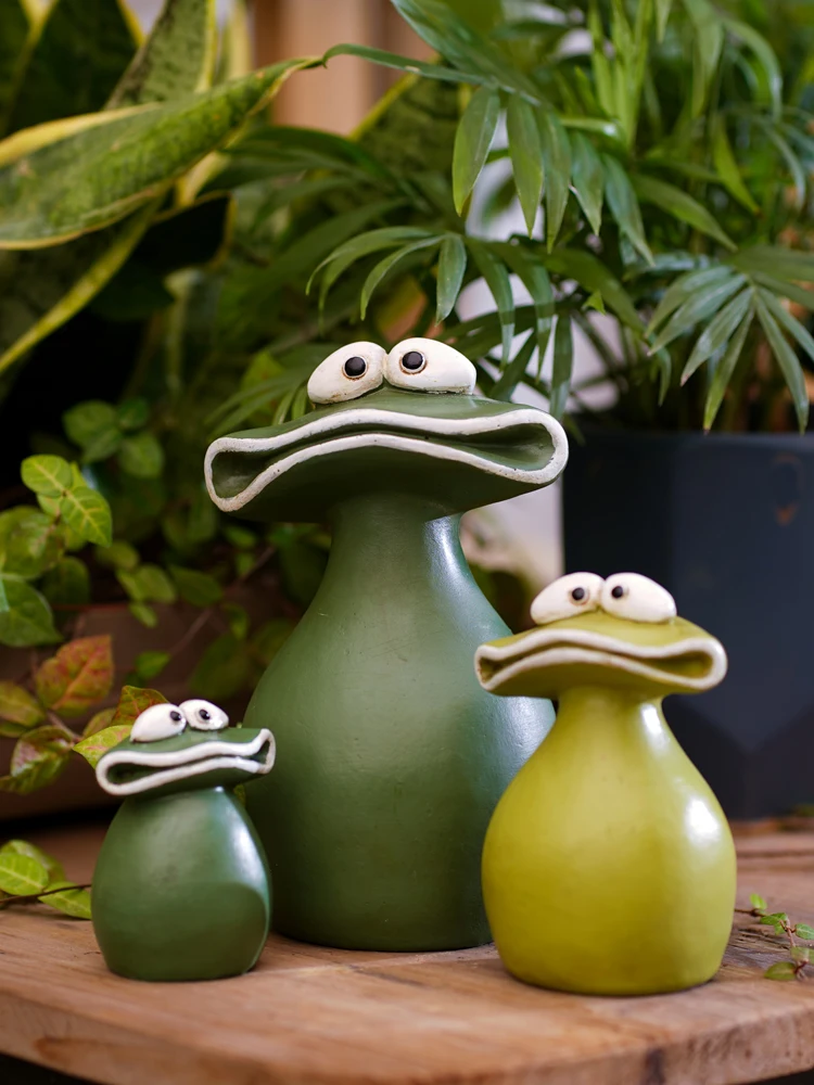 Cute Room Decor Pony Frog Flower Pot Room Decorations Frog Family Animal Home Decor Garden Grocery Gift Miniature Figure Statue