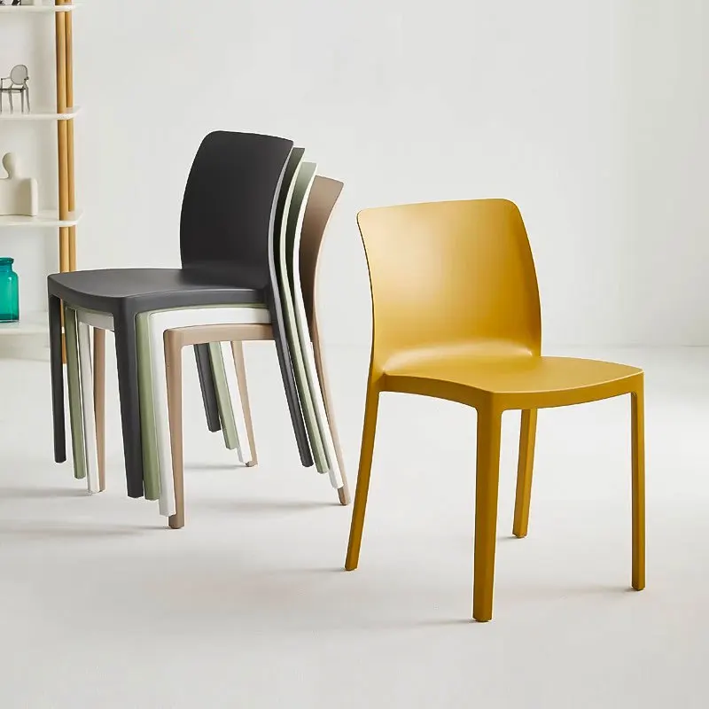 Nordic modern small apartment simple design Internet celebrity back chair household plastic dining table chair stackable stool
