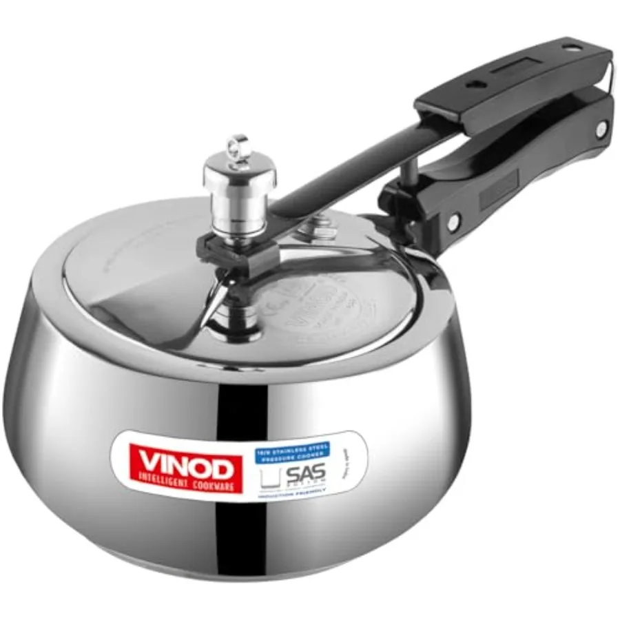 

Europa Stainless Steel Inner Lid Pressure Cooker - 3 Litre Handi Shape Sandwich Bottom Cooker Induction and Gas Base ISI and CE