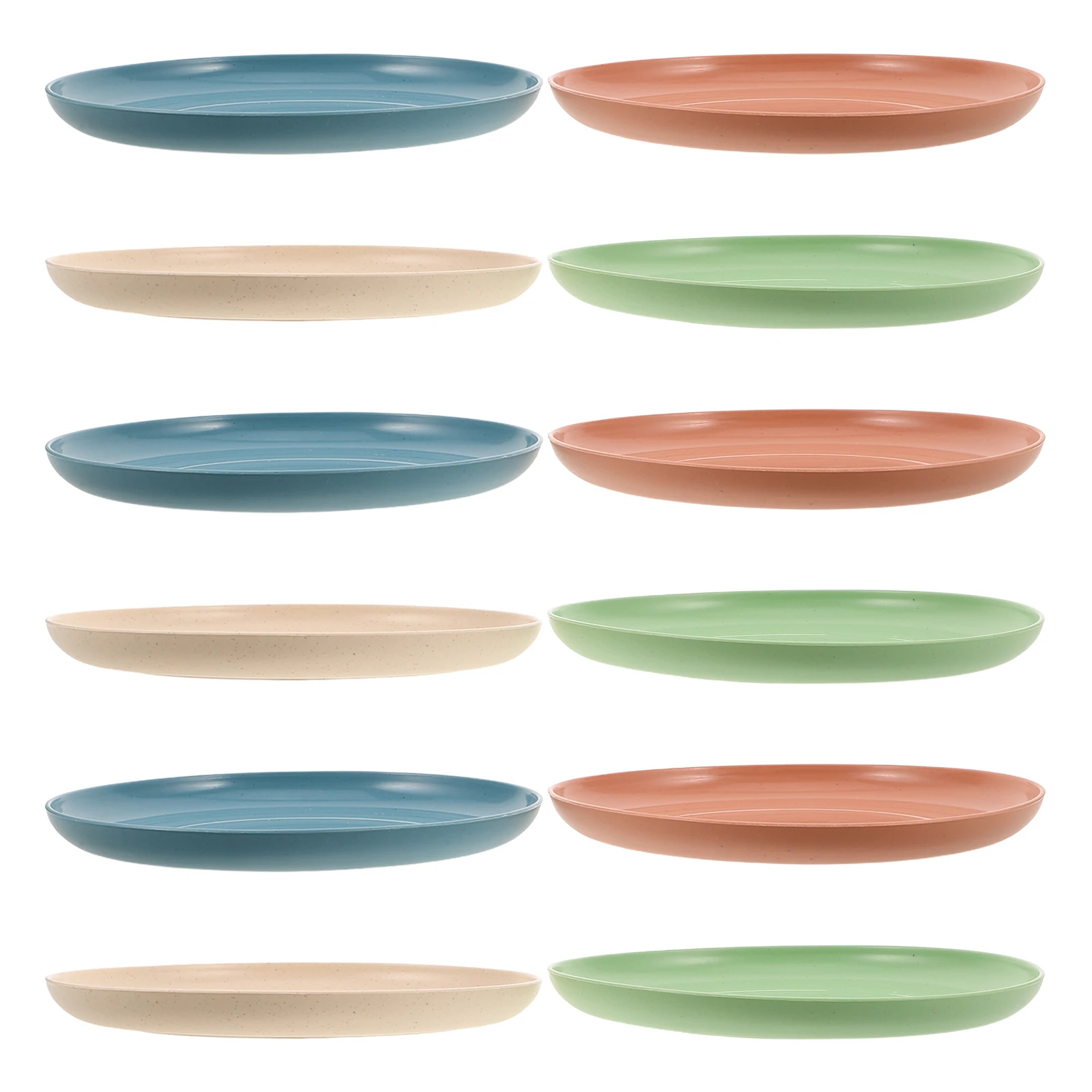 

12pcs Cat Bowl Set Eco-Friendly Wheat Straw Non-Slip Shallow Design For Kittens Longhaired Cats Easy Clean Feeding Supplies