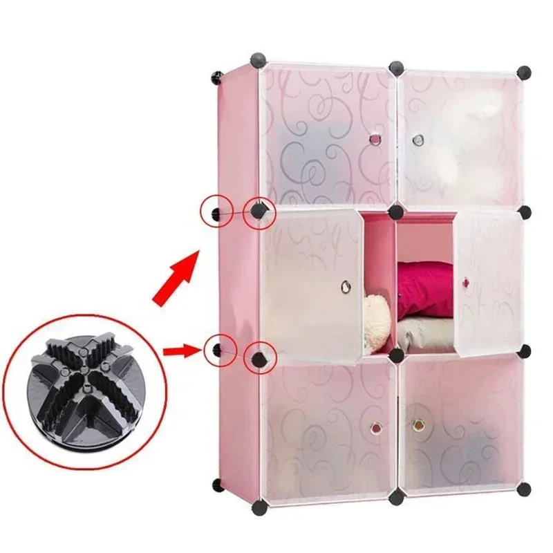 10pcs Wire Cube Plastic Connectors Wardrobe Snap Modular Organizer Closet Cabinet Box Clasp Buckle Clip