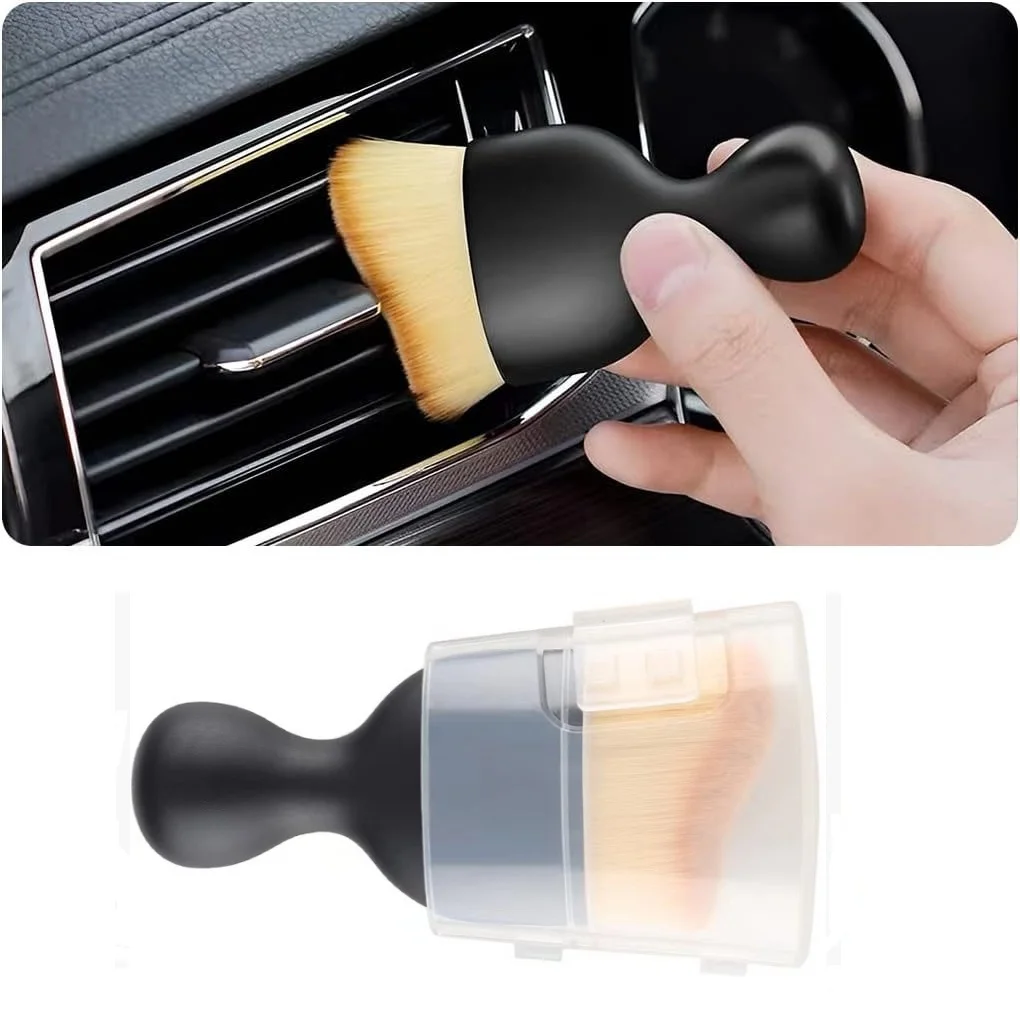 Car Dust Sweeping Brush Soft Car Washer Keyboard Gap Window Cleaning Brush Black