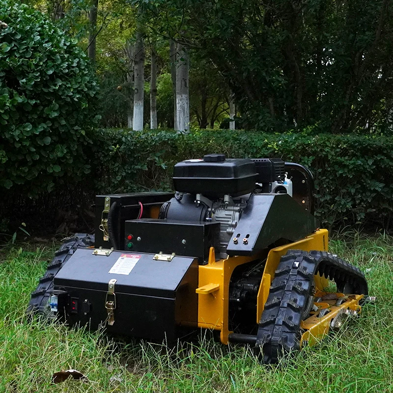 Customized Remote Control Lawn Mower Self Propelled Petrol Lawnmower Y-knife Grass Crusher Flail Mower