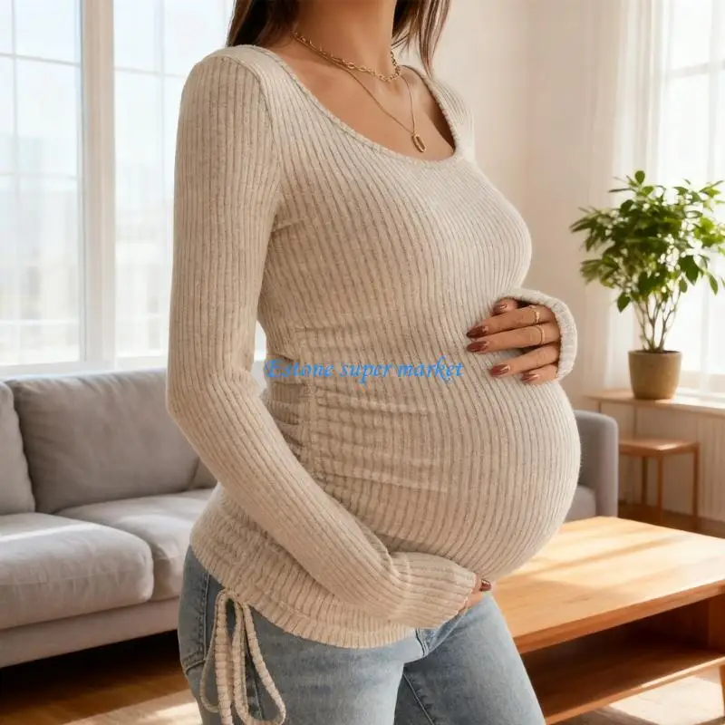 090B Everyday Essential Pregnancy Top Stretchy Soft Component Flattering Casual