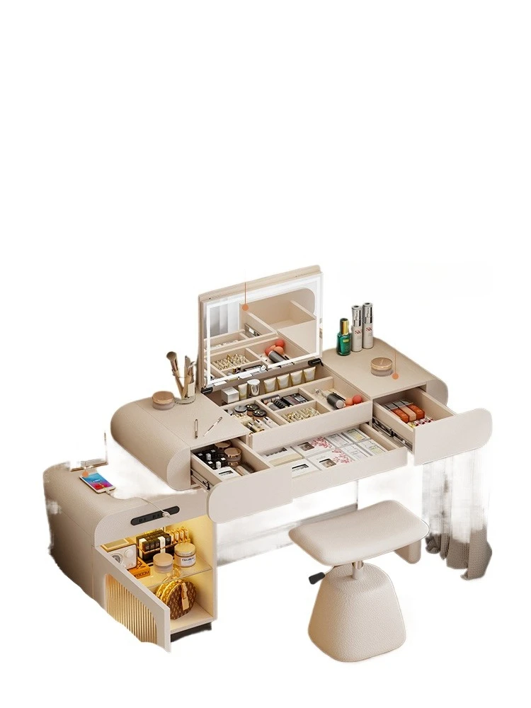 

Flip dresser hidden mirror retractable makeup table mirror can be front